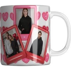   Valentin napi fényképes kerámia bögre 3 dl - kétféle színben