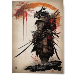   Samurai falikép 18x25 cm - mágnessel rögzíthető (a csomag tartalmazza)